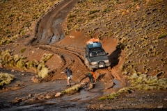 Crossing rivers is a common occurrence while traveling across the mountains of southern Bolivia between Tupiza and Uyuni