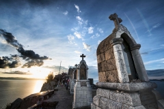 Tombs high above Copacabana and Lake Titicaca, Bolivia