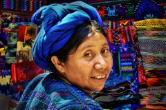 A tapestry vendor in Antigua, Guatemala
