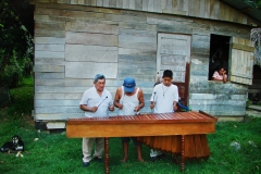 Local marimba players put on a concert in Blue Creek, Belize