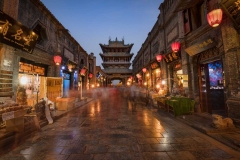 A 30 second exposure of the bustling street in Pingyao, China