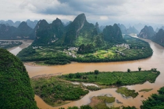 The Li River runs through the Guangxi province in southern China