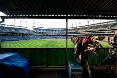 TV cameras get ready to nationally televise a late-September game at Comerica Park