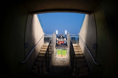 Entering the upper deck seats from the walkway surrounding them