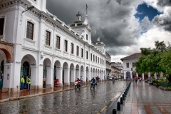 A rainy day in the Cuenca Plaza