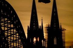 Sunset over the Kolner Dom (Cologne Cathedral) in Koln, Germany