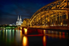 This view of the Hohenzollern Bridge and Kolner Dom is the most popular spot for photography in Cologne, Germany