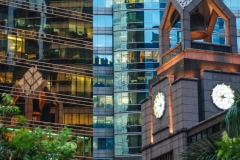 Old and new architecture stand side by side in downtown Hong Kong