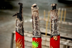 Giant incense burning at the Po Lin Monastery on Lantau Island