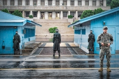 Inside the Demilitarized Zone (DMZ) - this is literally the line between North and South Korea