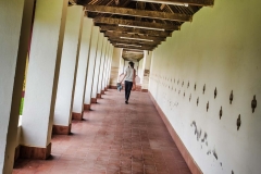 My darling wife, Carrie, walks through the halls of Pha That Luang Temple in Vientiane, Laos