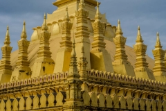 The Pa That Luang Temple in Vientiane, Laos, is covered in gold