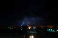 A lightning storm over the town of Uyuni, Bolivia