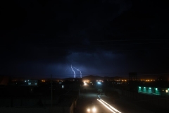 A lightning storm over the town of Uyuni, Bolivia