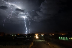 A lightning storm over the town of Uyuni, Bolivia