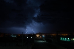 A lightning storm over the town of Uyuni, Bolivia