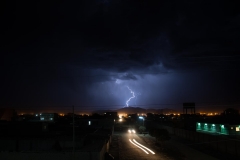 A lightning storm over the town of Uyuni, Bolivia