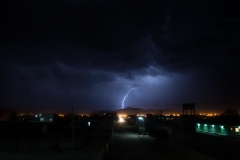 A lightning storm over the town of Uyuni, Bolivia