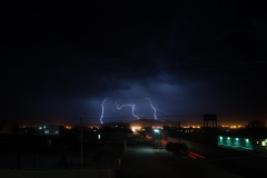 A lightning storm over the town of Uyuni, Bolivia