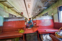 Inside a Burmese train