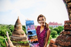 A postcard vendor in Bagan, Myanmar (Burma)