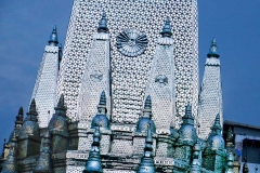 The silver Sein Yaung Chi Pagoda during the blue hour in Yangon (Rangoon)