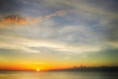 A sunset over the Odiongan dock in the Philippines