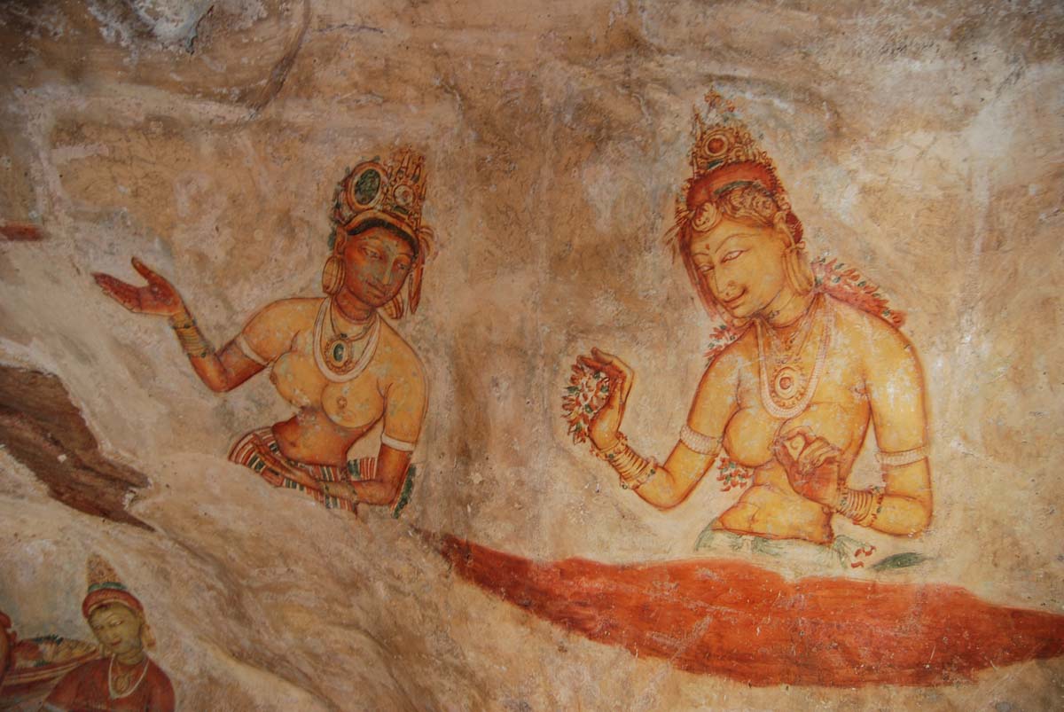 This cave painting at Sigiriya is the most famous piece of art in Sri Lanka