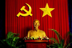 A statue of Ho Chi Min at the Reunification Palace