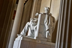 Honest Abe towers above tourists at the Lincoln Memorial in Washington, DC