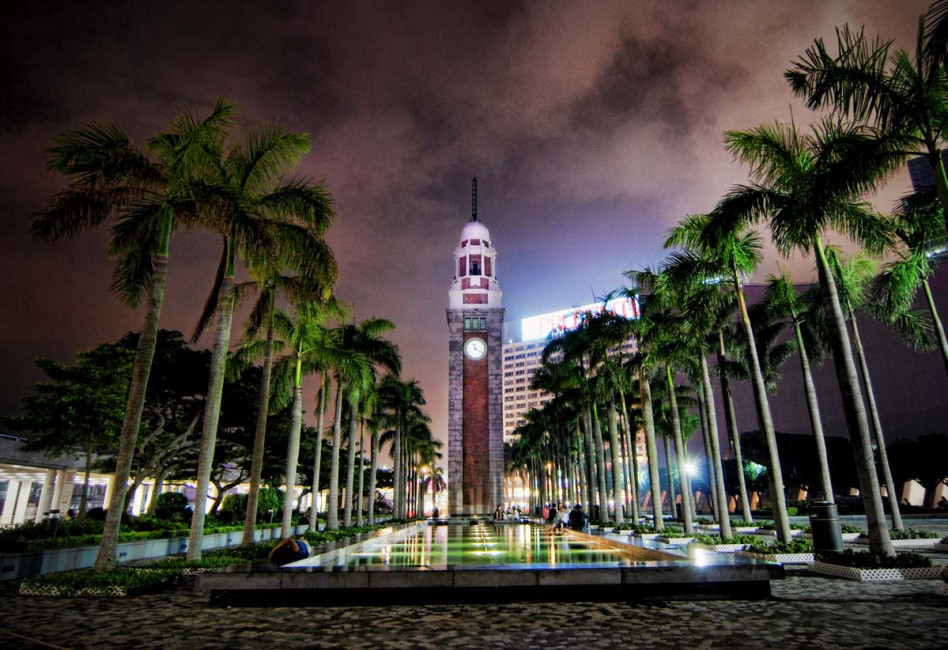 The former Kowloon-Canton Railway Clock Tower is a popular hang out spot