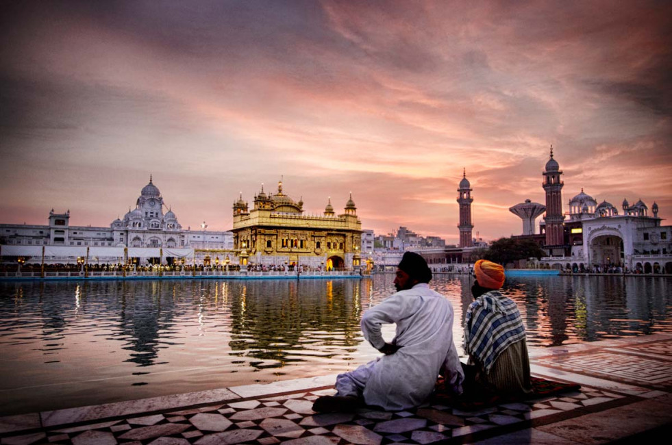 Sunrise over the Golden Temple in Amritsar, India