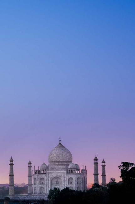 Blue hour at the Taj Mahal in Agra, India