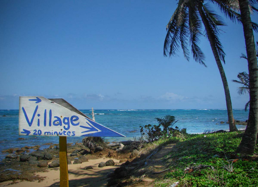 Villages are few and far between on Little Corn Island in Nicaragua