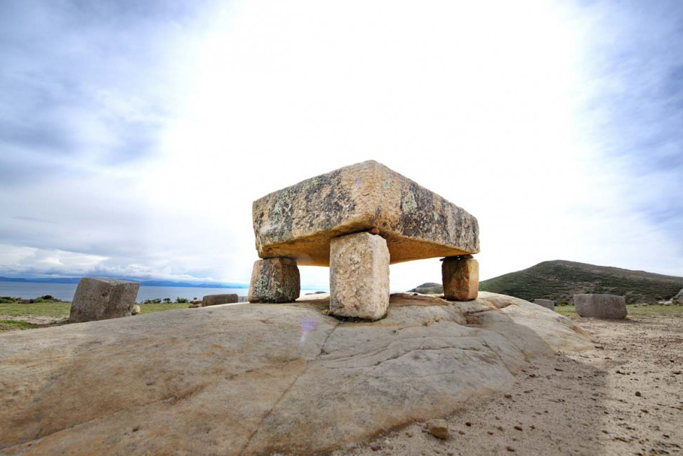 A ceremonial sacrificial alter on Isla del Sol - Lake Titicaca, Bolivia