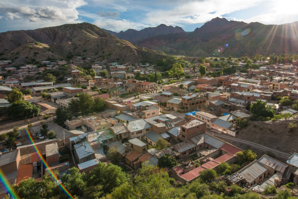 Tupiza's single-story skyline is dwarfed by the nearby mountains