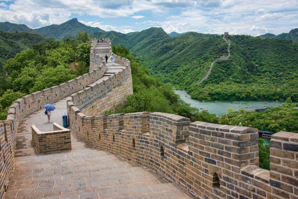 At Huanghuacheng, the Great Wall of China goes through a manmade lake