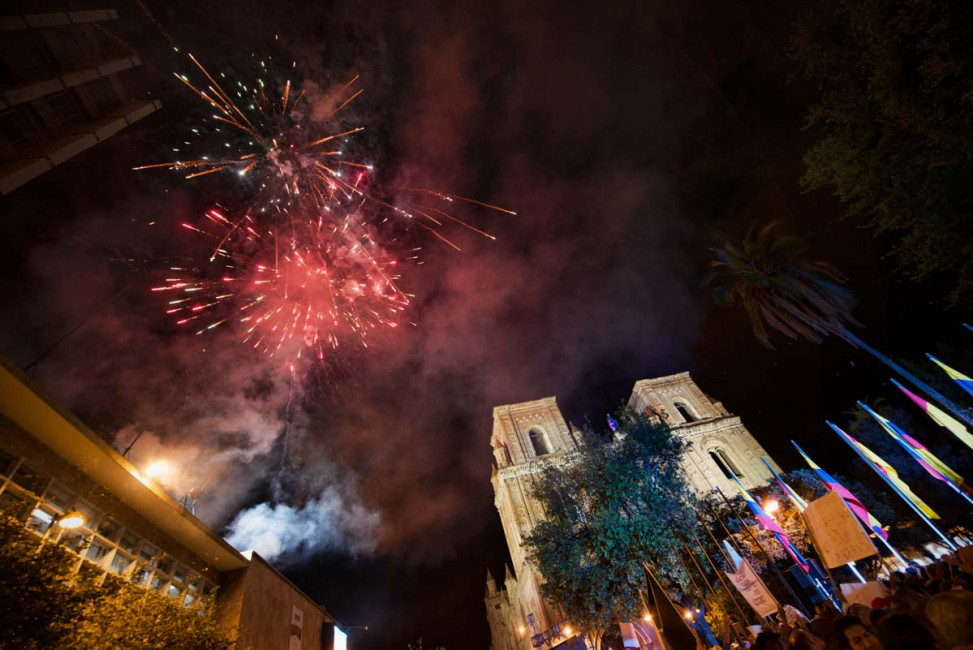Fireworks lit up the sky to celebrate the election of a new mayor in Cuenca, Ecuador