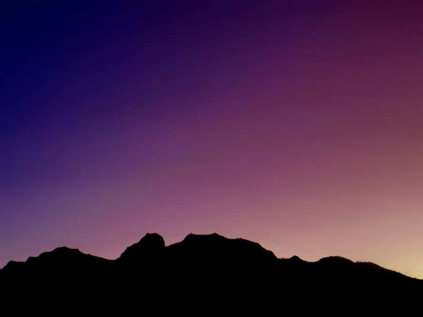 Sunset over the Vilcabamba mountains in southern Ecuador