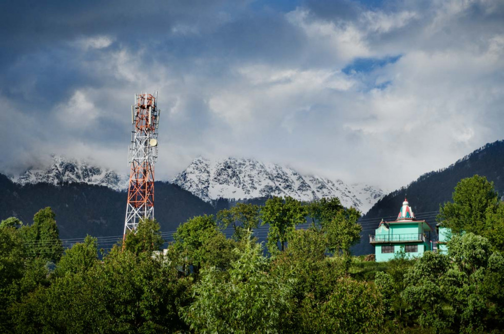 The Himalayas, as seen from Naddi in McLeod Ganj, India