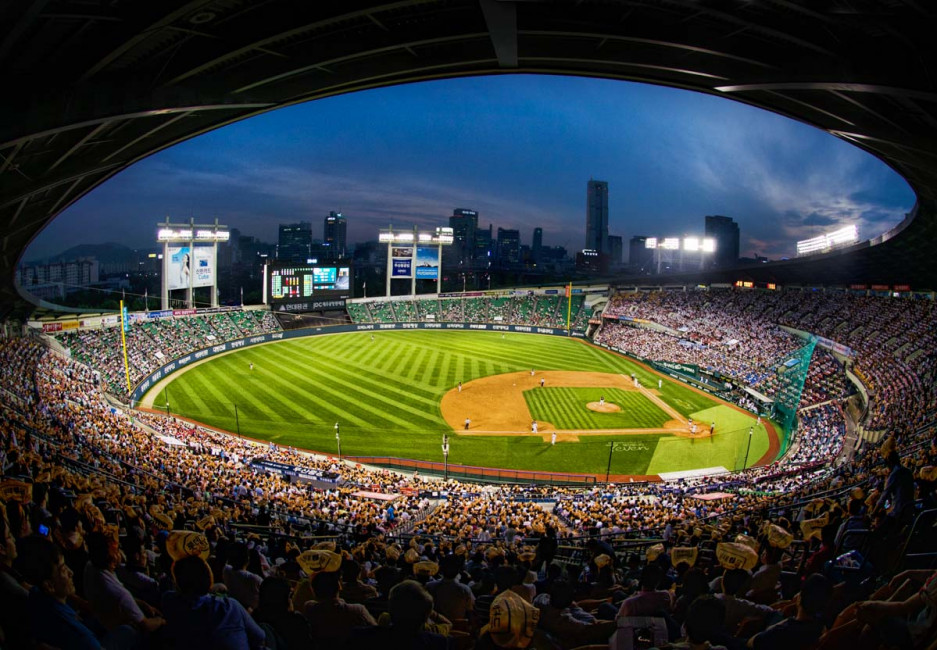 The Jamsil Baseball Stadium in Seoul, South Korea