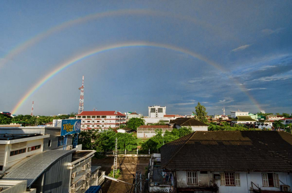 A rainbow over Vientiane: the capital of Laos