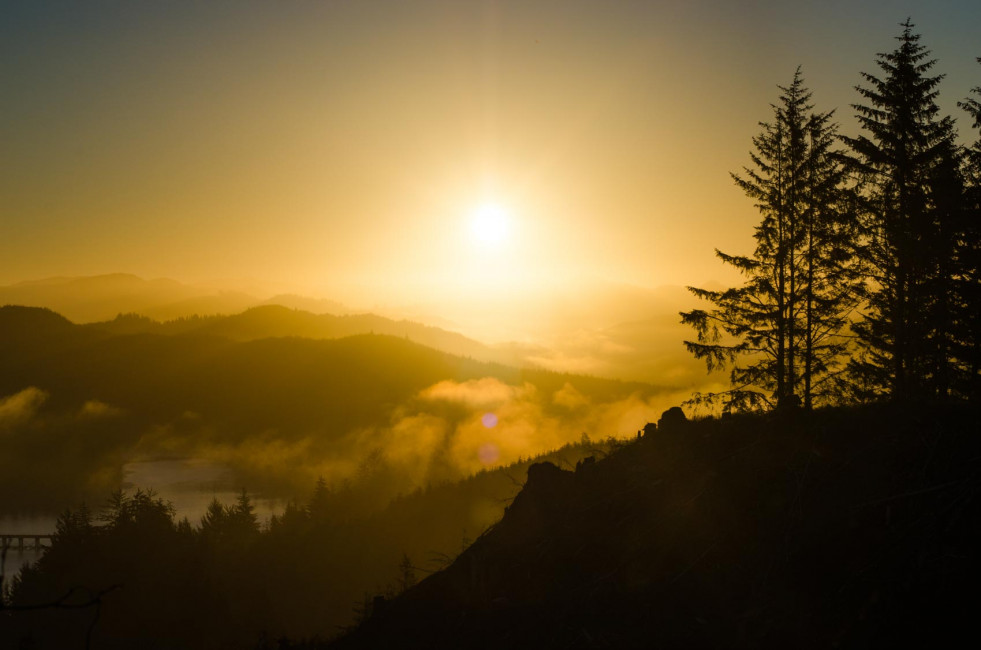 Sunrise over the Smith River along the Pacific Coast of Oregon