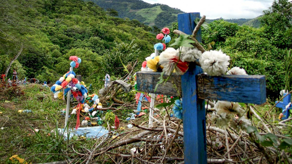 The Condega cemetery is decorated during a local celebration