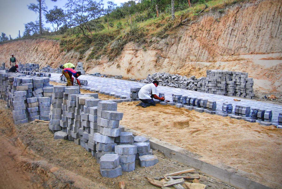 This is how roads get paved in rural Nicaragua