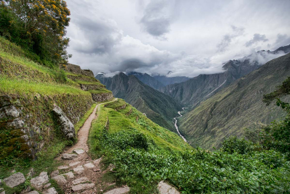 The Intipata ruins, which you reach on day 3 of hiking the Inca Trail to Machu Picchu