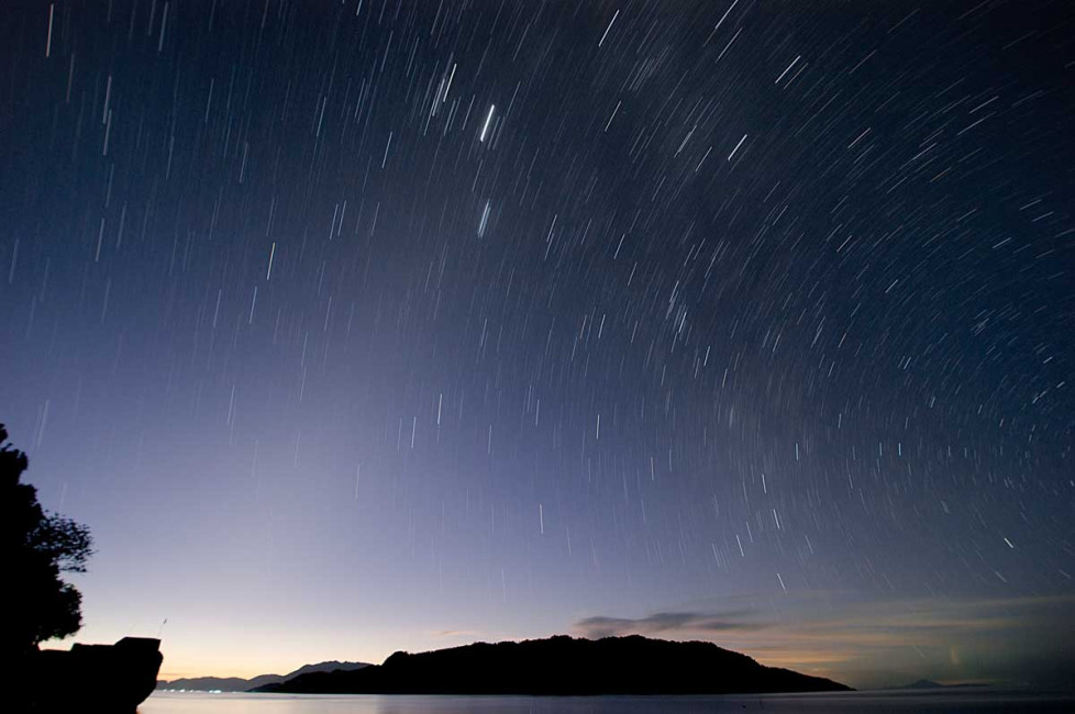 A 15 minute exposure of the stars above the Cabanbanan Resort on Romblon Island, Philippines