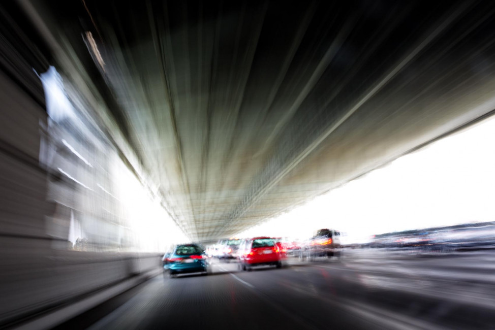 Traffic on the Bay Bridge between San Francisco and Oakland