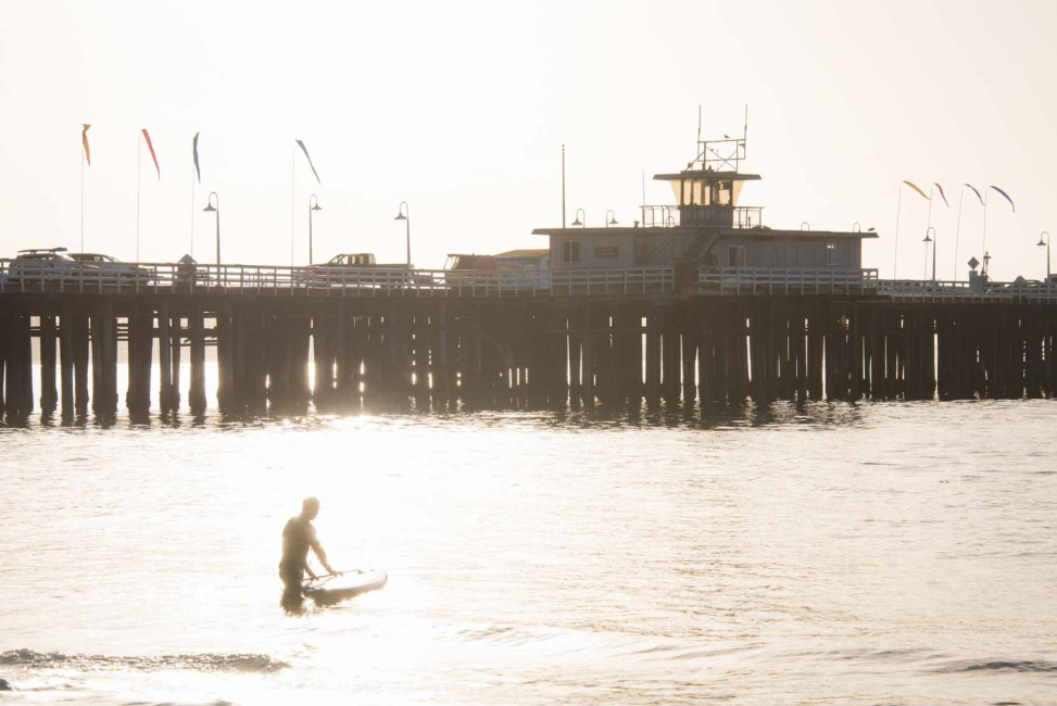 Cowell's Beach and the Santa Cruz Wharf at sunrise