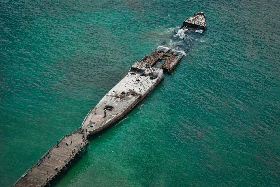 The "cement ship" - aka, the remains of the SS Palo Alto at Seacliff Beach